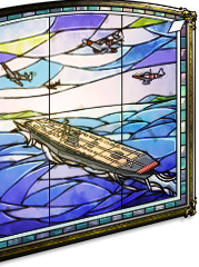 航空母舰彩绘玻璃