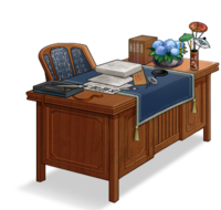 带有紫阳花的办公桌