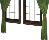 绿色窗帘窗户